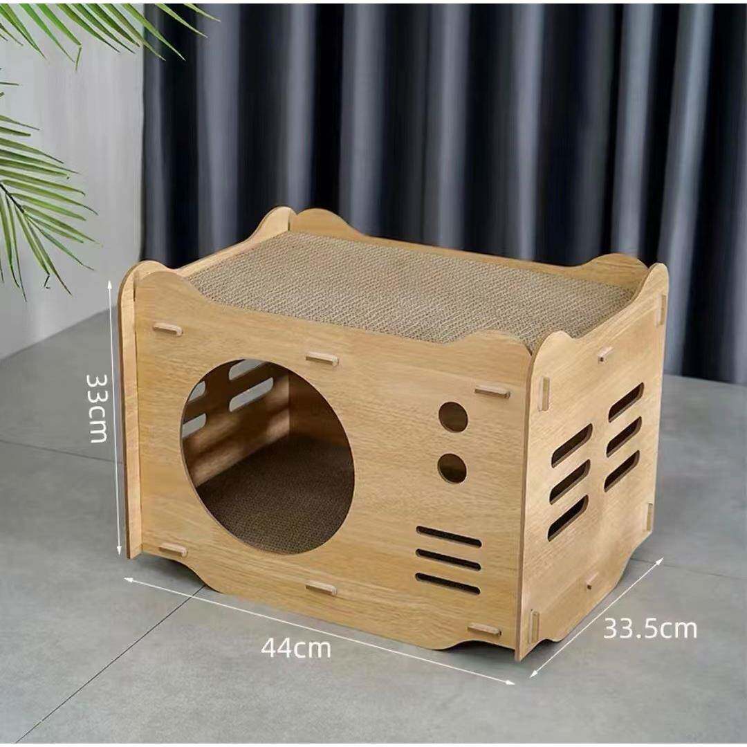 猫窝猫抓板一体耐磨不掉屑立体双层可叠加猫屋瓦楞纸木制猫屋