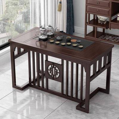 实木茶桌家用小型阳台客厅茶桌新中式一整套可移动茶桌一体泡茶台