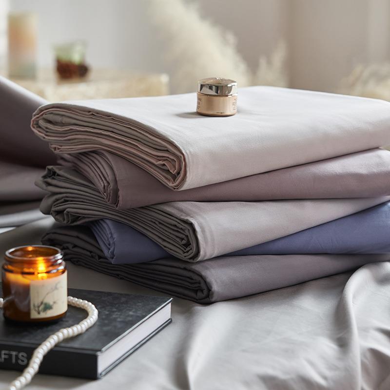 贡缎长绒棉床单单件纯色床单男女单件四季通用简约大方简洁高支