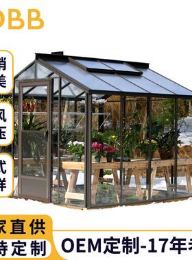 玻璃植物保温棚供应greenhouse园林花房户外防雨露台可拆卸暖房