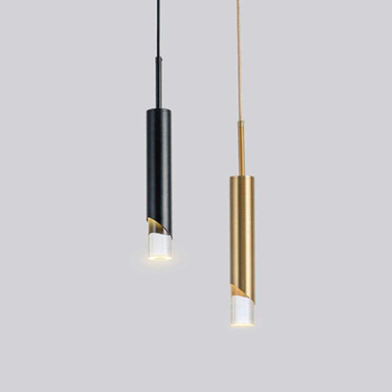 后现代简约餐厅小吊灯创意圆柱简约过道吧台书房卧室单头床头灯具