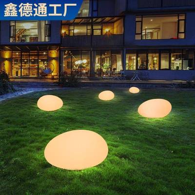 造景石头灯装饰绿植景观灯小区花园庭院灯网红造景太阳能草坪灯