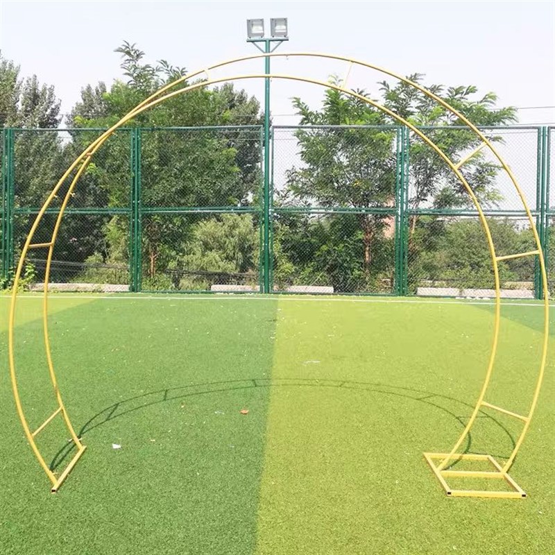 新款婚庆道具铁艺异形扭门背景装饰大型舞台婚礼摆件婚庆拱门圆环