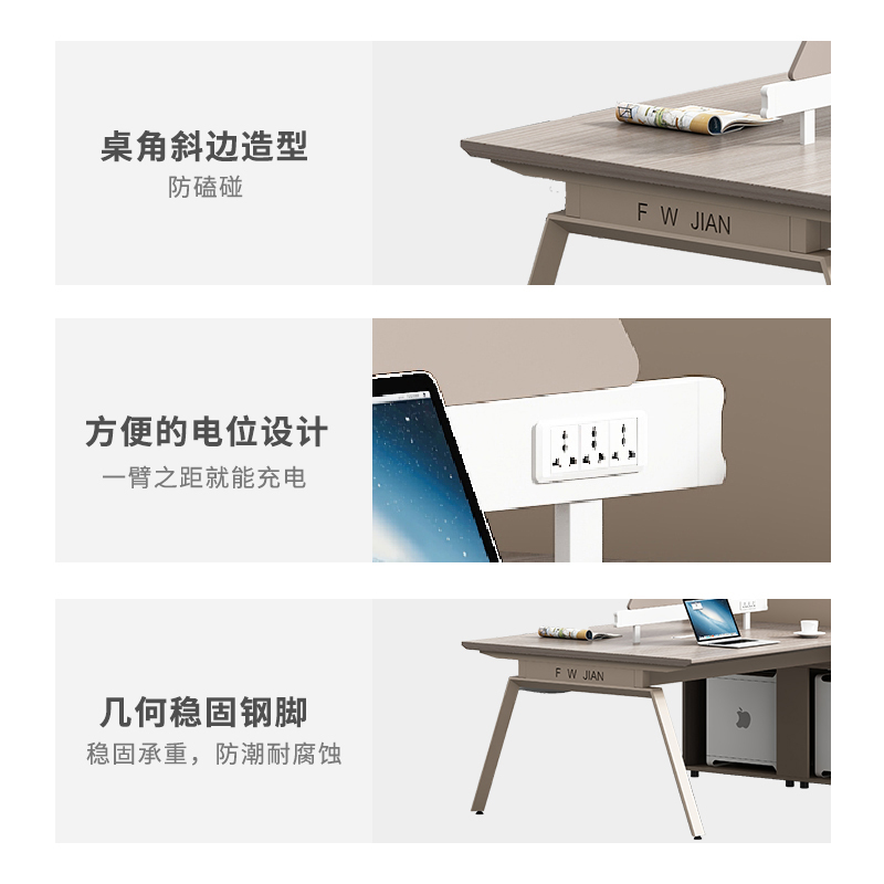 职员办公桌椅简约员工办公室工位电脑桌钢架四六人位屏风卡座