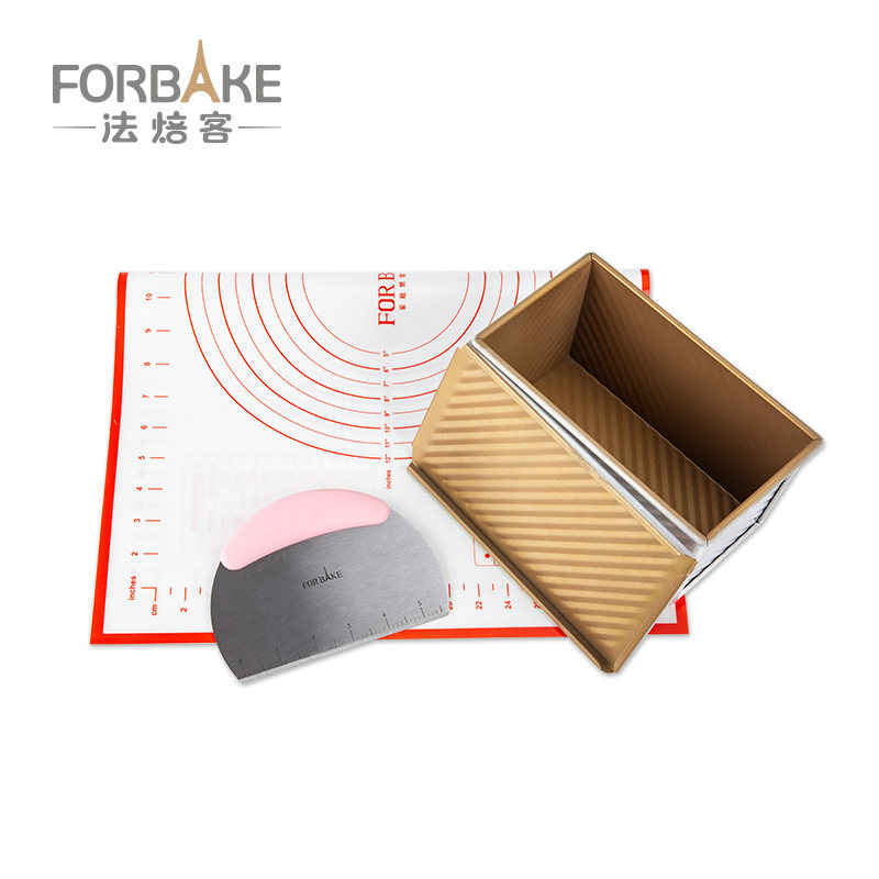 法焙客450g波纹吐司盒套装揉面垫切面刀烘焙模具工具套装烤箱家用