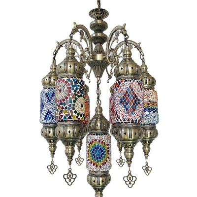 Loft吊灯复式楼楼梯间特色餐厅咖啡厅酒店民宿土耳其手工玻璃吊灯