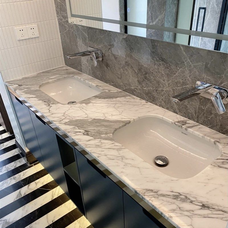 天然大理石面盆台面人造石定做洗手台石材定制冠亚石业广东深圳