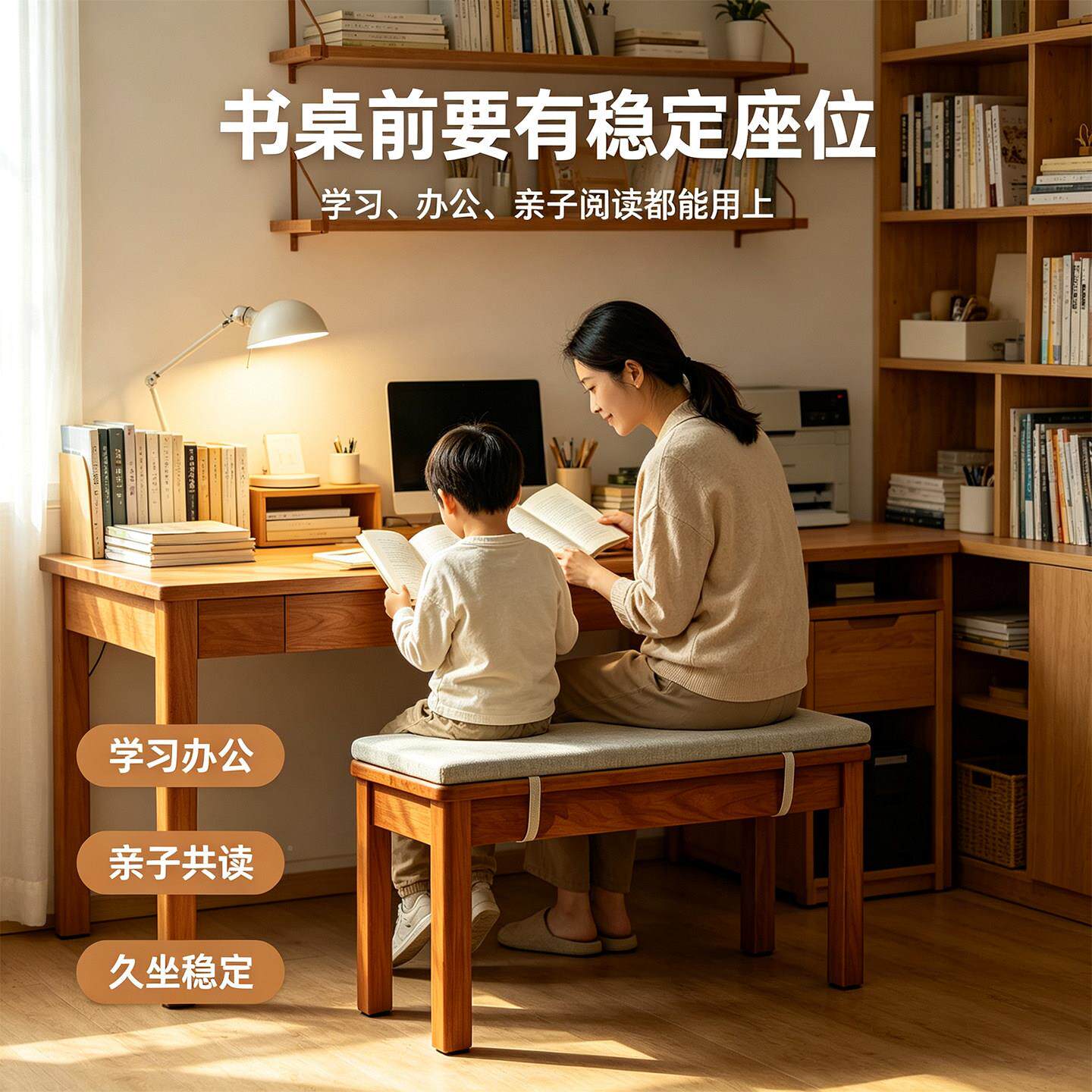 实木条凳带软包床凳简直脚长条约现凳代卧室家用书桌尾餐桌长凳茶