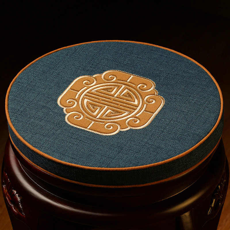 中式红木沙发圆形餐椅坐垫圆凳小餐垫鼓凳垫定制套防滑圆藤椅椅垫