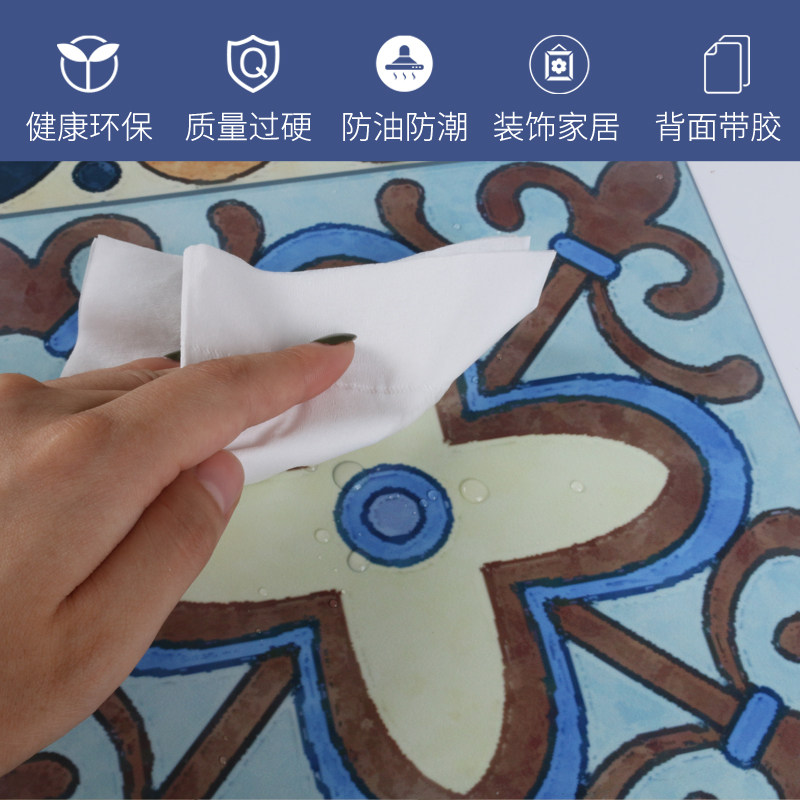 欧式厨房防油翻新贴纸卫生间浴室防水自粘墙贴创意花瓷砖装饰贴