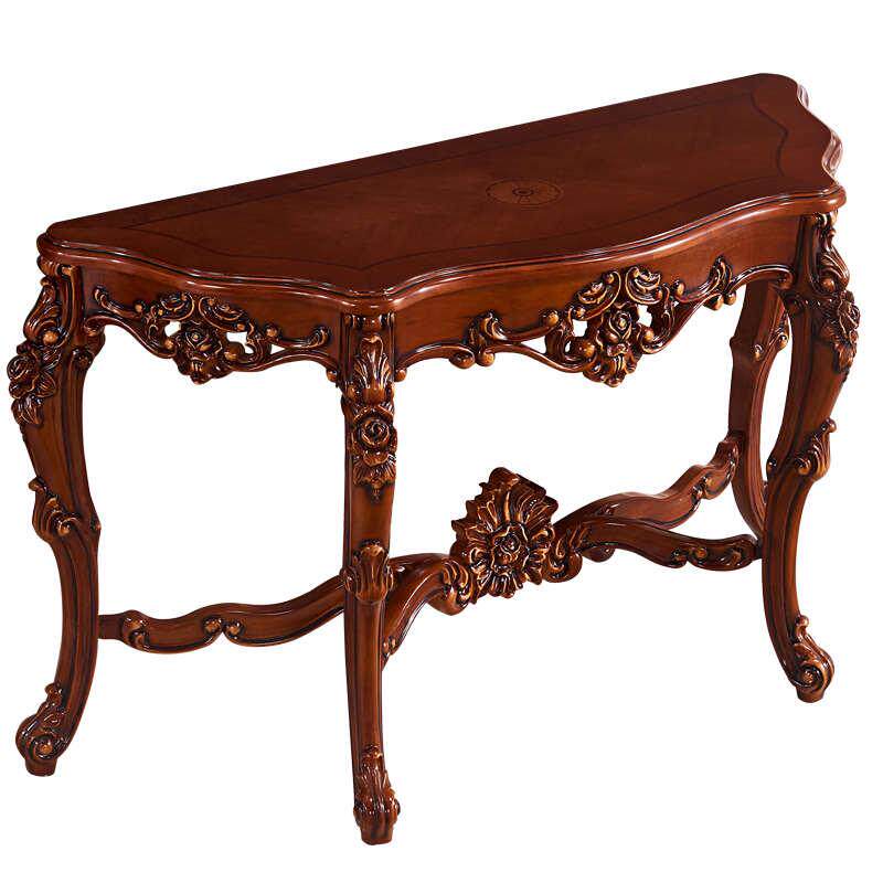 欧式实木玄关台实木雕花桌可金银装饰家具门厅描颜色玄关定制桌