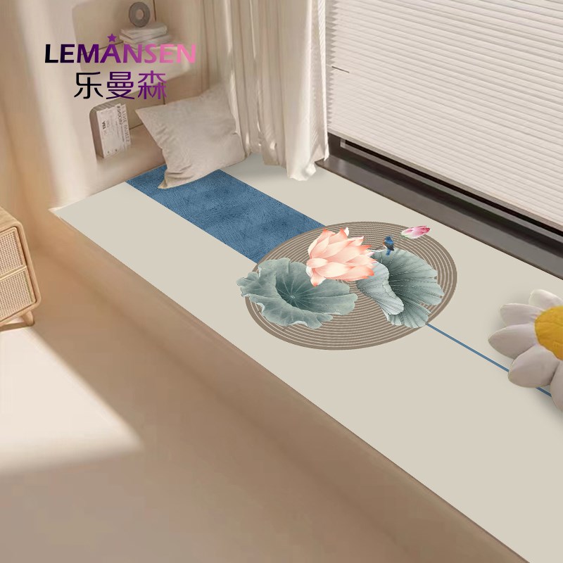 国潮中式硅藻泥飘窗垫家用窗台防滑垫子可擦免洗桌面垫台面沥水垫