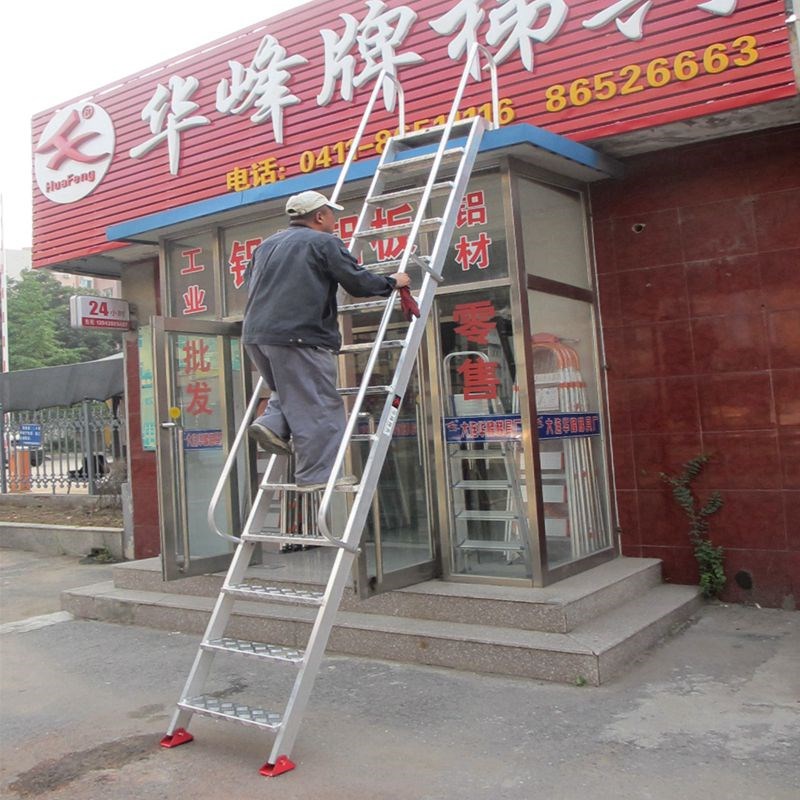 定制铝合金爬梯室外楼梯挂梯阁楼楼梯消防工程楼梯户外安全登高梯