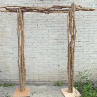 新款森系田园婚庆实木拱门原木多杆组装花门架子花艺装饰花架道具