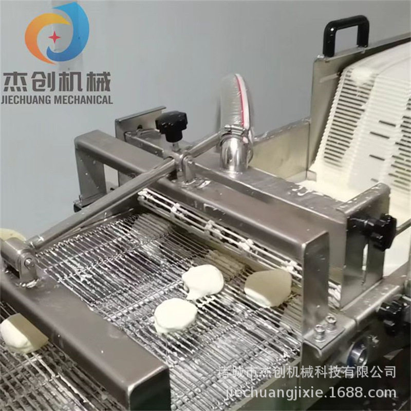 自动调速土豆串裹糊机 土豆条上浆机  新型蔬菜串裹浆油炸机厂家