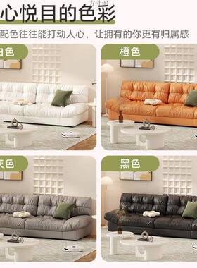 云简沙发新款现排代约TTP奶油风客厅小户型直双三人位懒人布艺朵