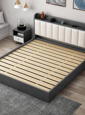 床现代ZG-65770约板式床1.简8米双人主包卧室出租房实木床1.5经济