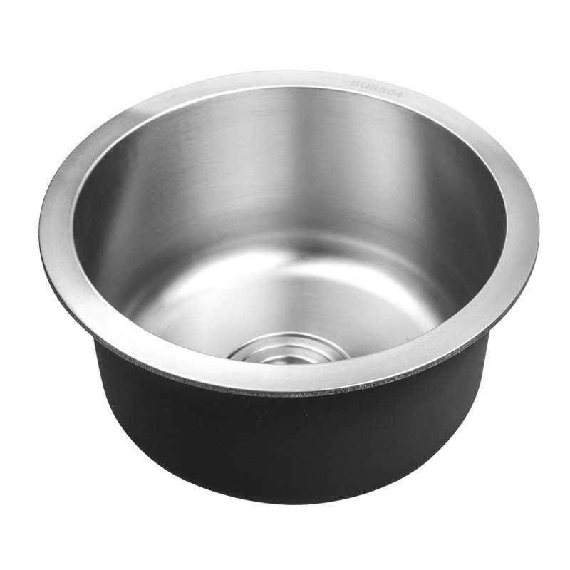 菜槽04不锈钢圆形FSJ水槽单厨房圆小号洗池加厚迷你吧台下型手