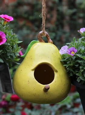 入户花园庭院饰树脂创意鸟窝饰装户外别墅台园阳艺景1016观树上装