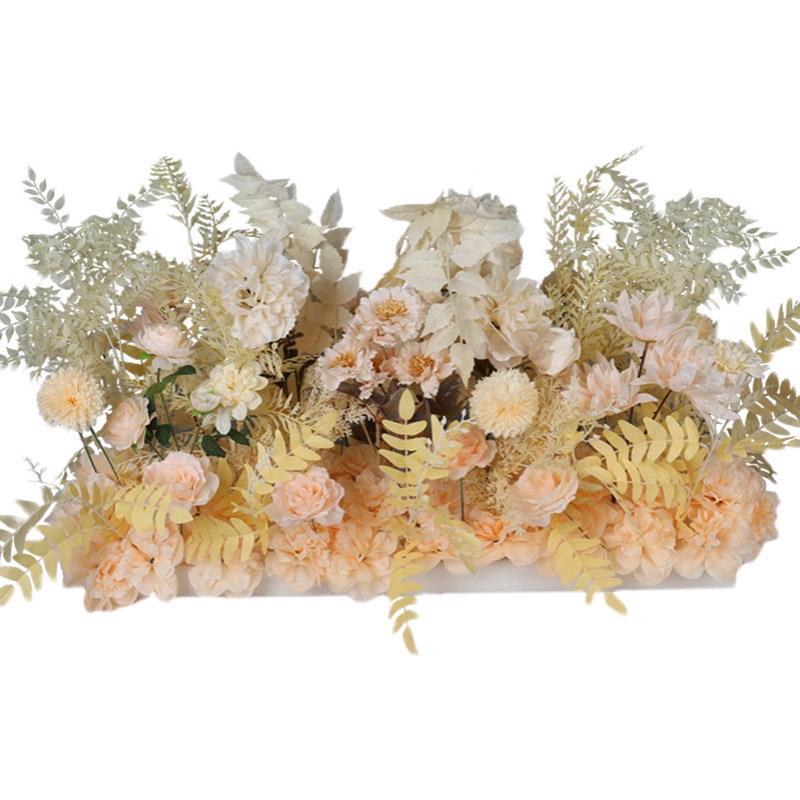 香槟婚色礼装饰TOR真花地排花路引婚花角花庆舞仿台礼堂酒店布置