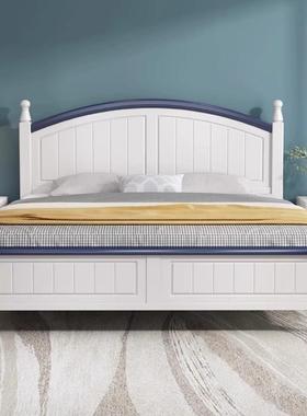 5V白色美人田园实F7769SM5木床1.8m式简约单双床次白色公主卧床奶