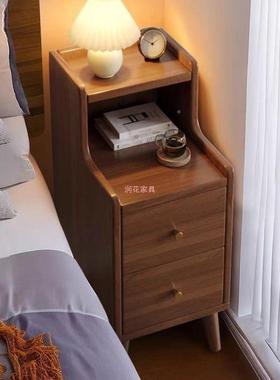床头柜小型窄款卧代室床边储物柜现简家用床边多层置架物HZI储约