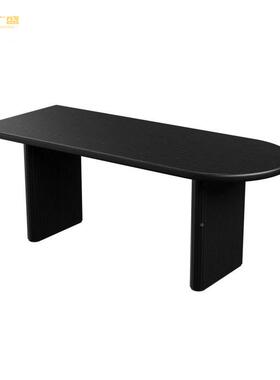 润广椭圆实木餐桌餐桌椅计组盛小户型家用长方形OVQ设师饭桌岛台