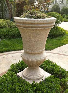 欧式HP200720花钵园林天然石头花园盆别墅户外公区门口水培小摆件