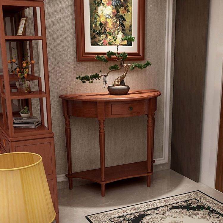 美TMX入实木户门窄柜0m半圆玄关桌轻奢风靠墙玄关c柜式端景台桌子