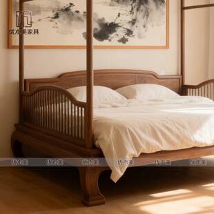 ?新实中式北美黑胡桃HKJ木架子床古宋式木美学千工代拔步床四柱双