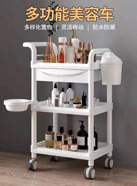 轻院奢PUU车移架动收手推推车置物仪器工具车小纳车