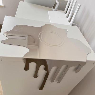 轻奢高档不锈钢流面体滴厅立000009体摆件水样板房客餐桌吧台桌装