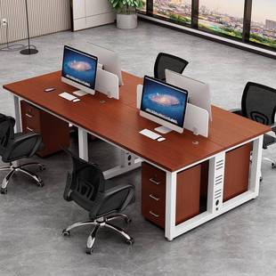 简组约职员xZs8hzYM办 6人屏风工作 公桌员工脑桌办公桌椅合电24