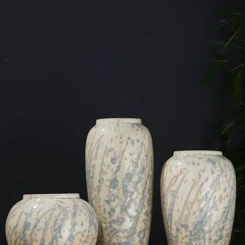 F9675HM9工时尚陶瓷花瓶摆件艺品客厅餐桌花插家居新中式白色干花