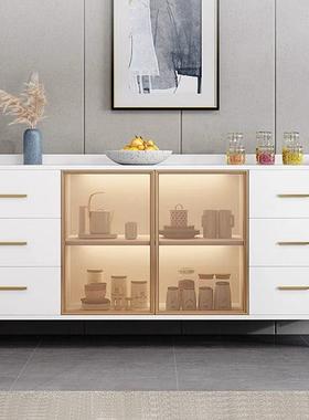 餐柜现边代简约靠碗柜收纳柜客厅轻奢储墙酒物柜ZXC微波炉柜茶水