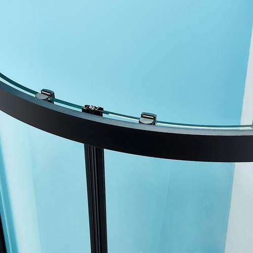 浴弧形淋双房哑黑不锈钢扇形玻璃房BFO隔断浴室移门沐浴洗浴浴室