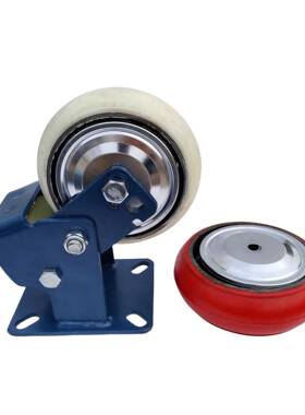 静音减震工业脚轮蓝色高弹力TPR橡脚005轮减块胶垫推车承重轮震万