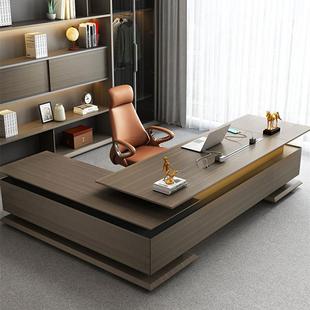 诚高端大气君轻奢裁老板办事公桌董长大班台总办公家具桌TVS椅组