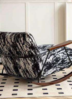 单人墨躺客奢厅摇椅阳台水休闲轻椅懒人沙GSQ发家用复古摇摇休闲