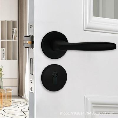 分10320体门黑色音锁房门锁静卧室房间门实木门锁具轻奢手家用把