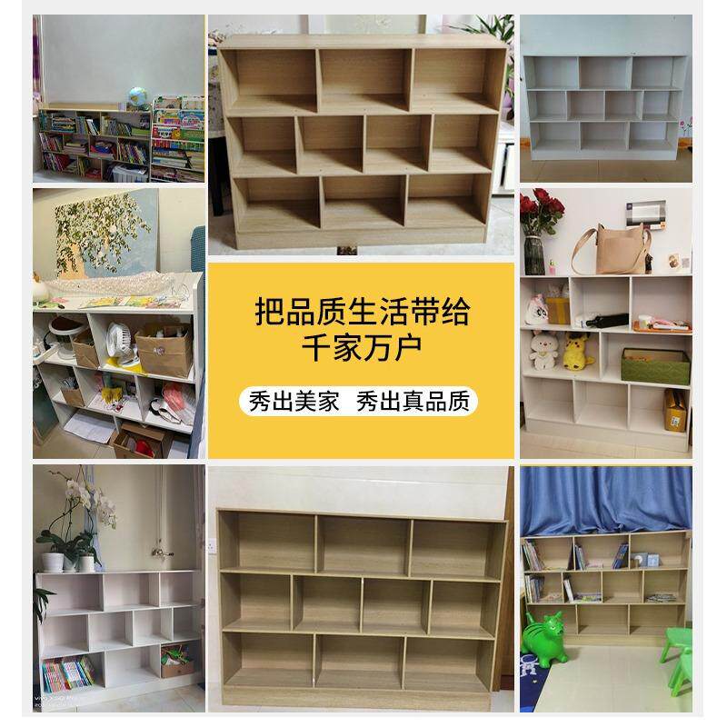 简易落地架书型柜家用IPR客书厅小户收纳架一体带门多层架置物矮