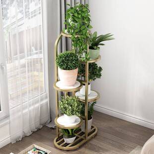 轻奢层架铁艺客厅花架子室内家用新款绿植阳台花架办公室落地花盆