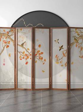 新QBJ挡中式屏隔断客厅卧室遮风家用进门玄关简约现折叠移代动折