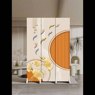 奶油风屏风隔断客厅可折叠移动入户门对门简约现代装饰品简易折屏