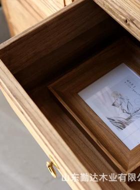 榆木斗复柜木抽屉式收纳柜中HKP式客实老厅多功能储物柜古多层餐