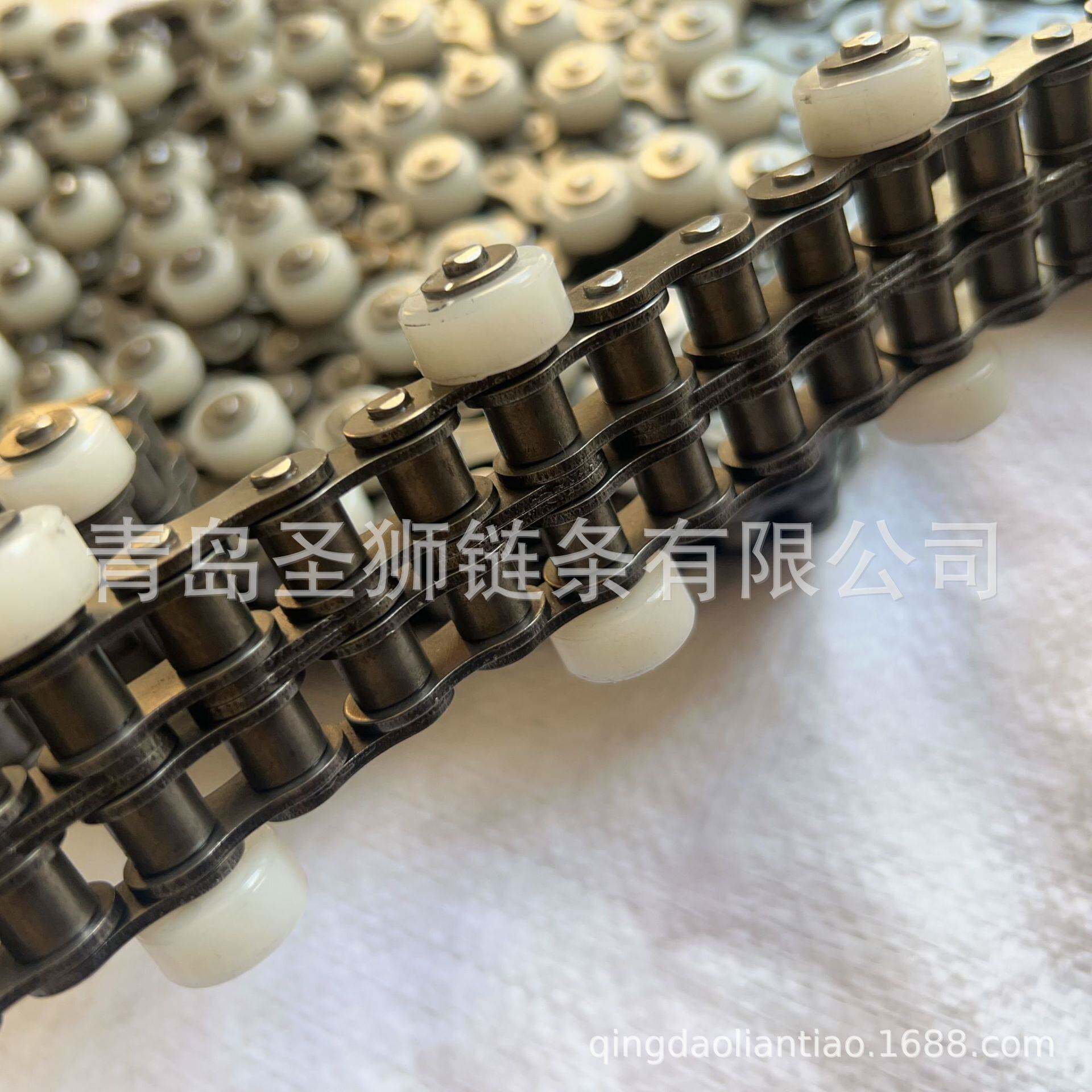 08B10A12A16A20A双排双侧带尼龙滚子钢制输送链条静音耐磨输送线