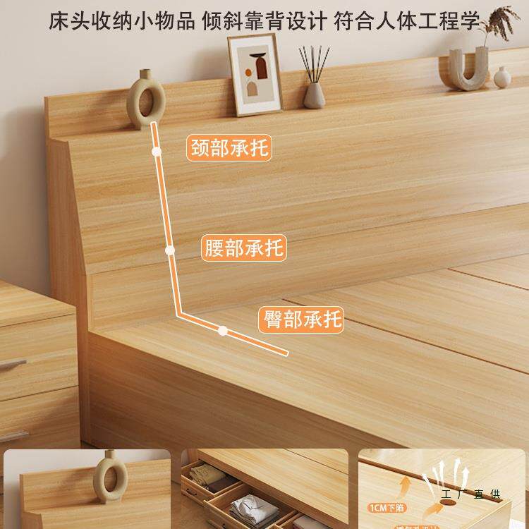 榻榻米床箱体板式床15双床现无品牌/代米约收纳床简人抽屉储物床