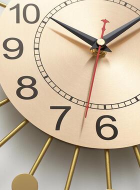 轻奢英钟音简约钟客挂厅个性创意欧静式RHP时尚时钟表卧室家石用