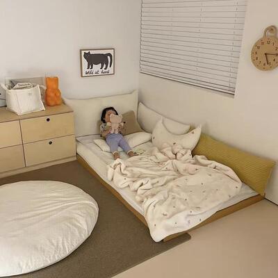 日式榻榻米童GSF地台床地落床板排骨架床架矮床组合儿实木地无床