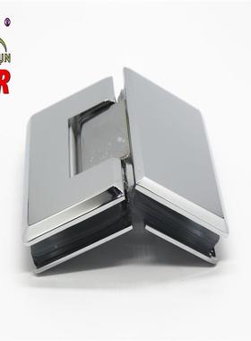 开浴室夹15度淋浴房铜玻合璃固定门BHT夹斜边双高品质镜光玻璃页